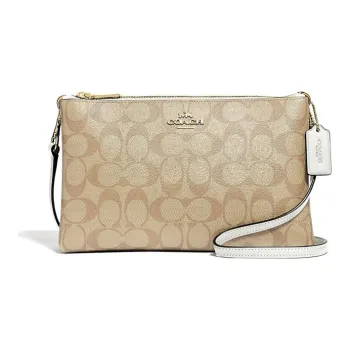 COACH Lyla Canvas With Leather Shoulder Bag Crossbody Bag Regular Women's Khaki Monogram