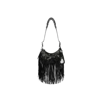Balenciaga Lambskin Handbag, Shoulder Bag Small Size Women's Black