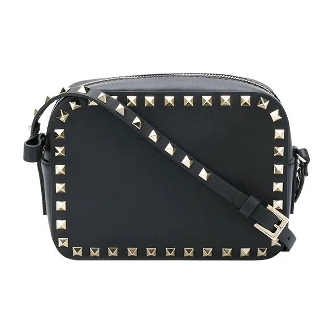 Valentino Leather Camera Bags Shoulder Bag Crossbody Bag Regular Women's Black-0