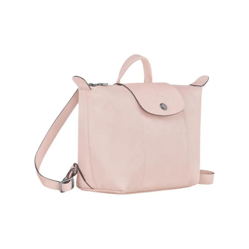 LONGCHAMP Le Pliage Cuir Cow Leather Crossbody Bag, Handbag Women's Pink-1