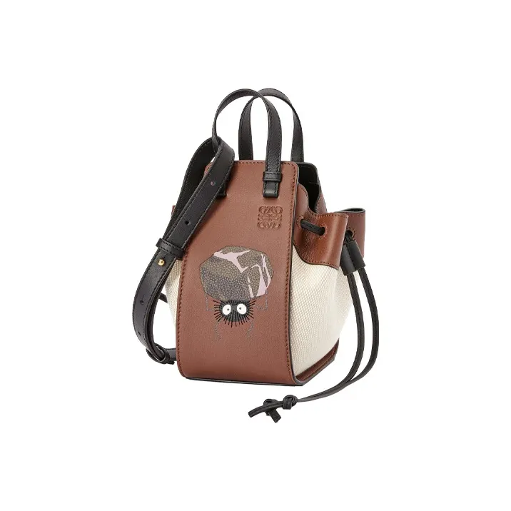 LOEWE Spirited Away Hammock Calfskin Drawstring Bag Handbag Shoulder Bag Crossbody Bag Mini Unisex Havana/Beige-1