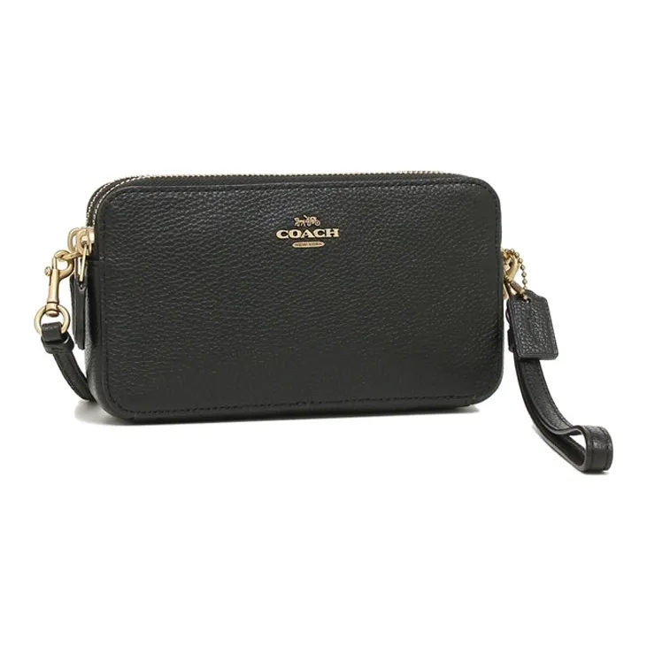 COACH Kira Leather Crossbody Bag, Wallet, Clutch Women's Black-1