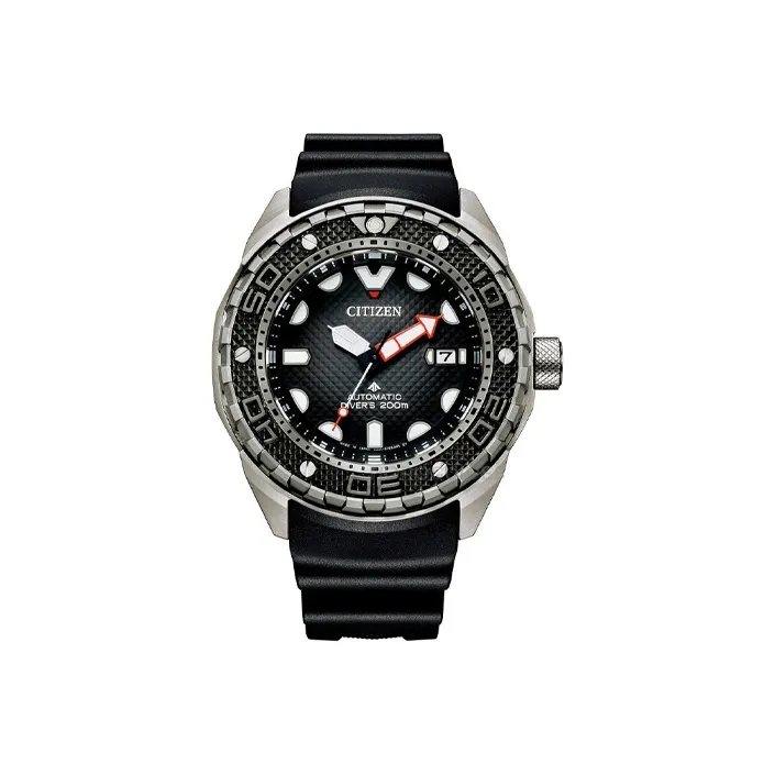 CITIZEN PROMASTER Series Automatic Mechanical Movement Rubber Strap Watch Men's Watches Black Dial-0