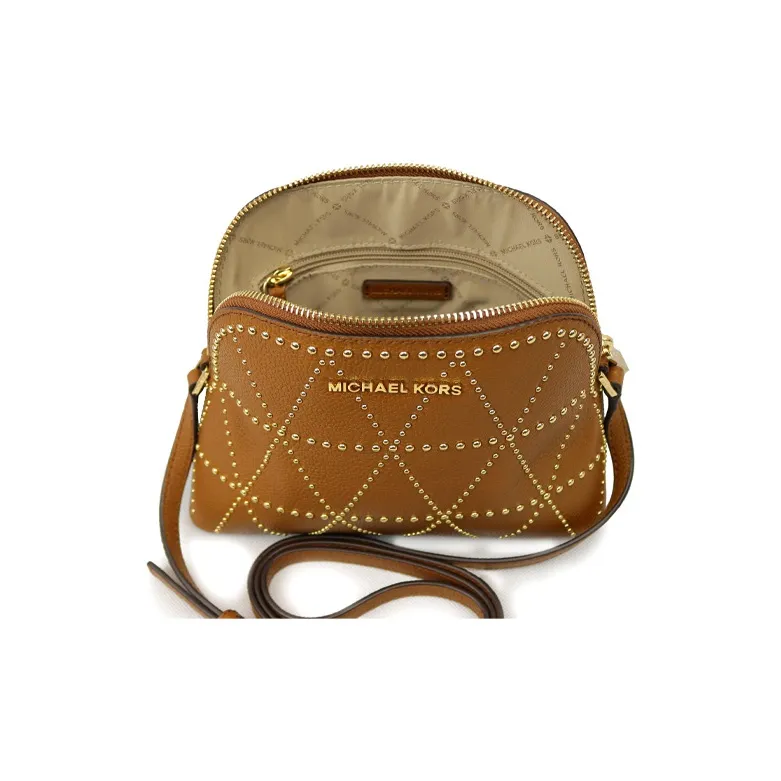 MICHAEL KORS Adele Leather Dome Bag Shoulder Bag Crossbody Bag Medium Size Women's Brown-3