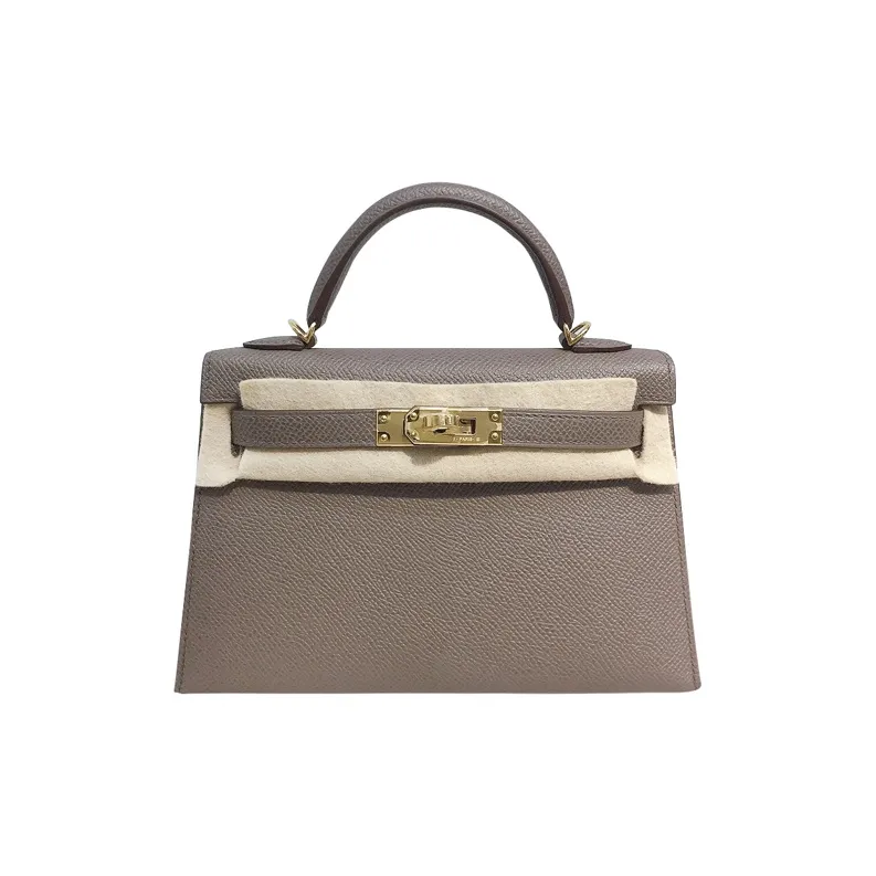 HERMES Mini Kelly Generation 1 Epsom Leather Kelly Bag Shoulder Bag Handbag Mini Women's Tin Gray-0