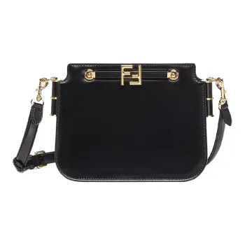 FENDI Calfskin Trunk Bag Shoulder Bag Crossbody Bag Women's Black