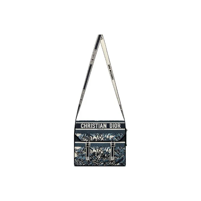 DIOR DiorCamp Embroidery Canvas Fabric Messenger Bag Shoulder Bag Crossbody Bag Regular Women's Blue-2