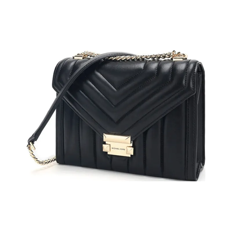 MICHAEL KORS Whitney Sheepskin Envelope Bag, Shoulder Bag, Crossbody Bag Tubas Women's Pure Black-1
