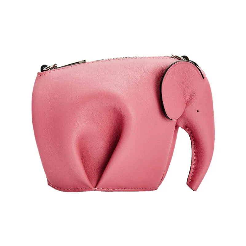 LOEWE Cow Leather Small Elephant Bag Shoulder Bag Crossbody Bag Women's Pink-2