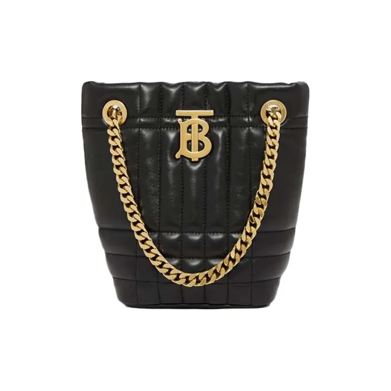 Burberry Lola Lola Bag Quilting Lambskin Bucket Bag Storage Bag Shoulder Bag Crossbody Bag Handbag Mini Women's Black-0