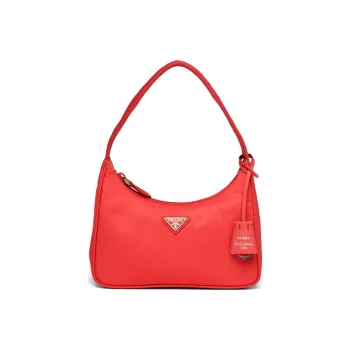 PRADA Nylon Fabric Shoulder Bag Handbag Shoulder Bag Mini Women's Red