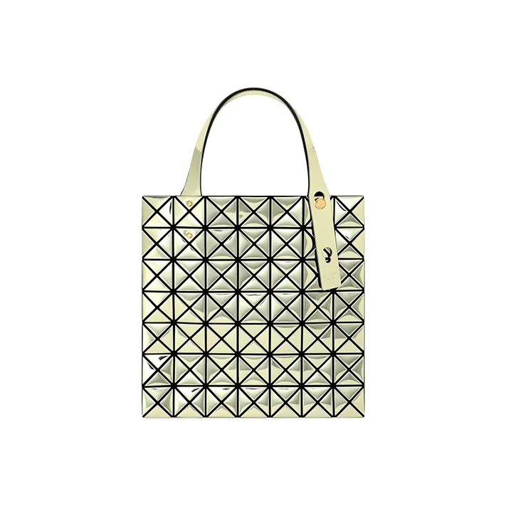 ISSEY MIYAKE Platinum Polyurethane Tote Bag, Shopping Bag, Shoulder Bag, Crossbody Bag Women's Gold-2