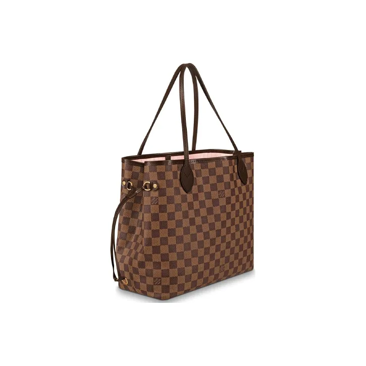 LOUIS VUITTON Neverfull Damier Ebene Mm Rose Ballerina Lining-2