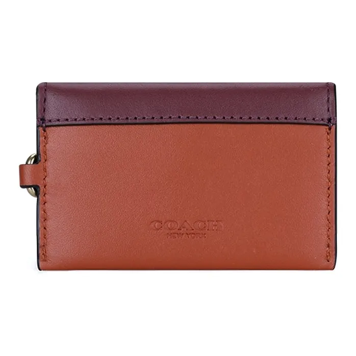 COACH Originals Leather Clutches Wallets Card Holders Mini Women's Orange Red & Purple-3