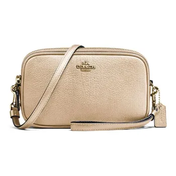 COACH Sadie Grained Leather Mahjong Bag Shoulder Bag Crossbody Bag Small Size Women's Platinum