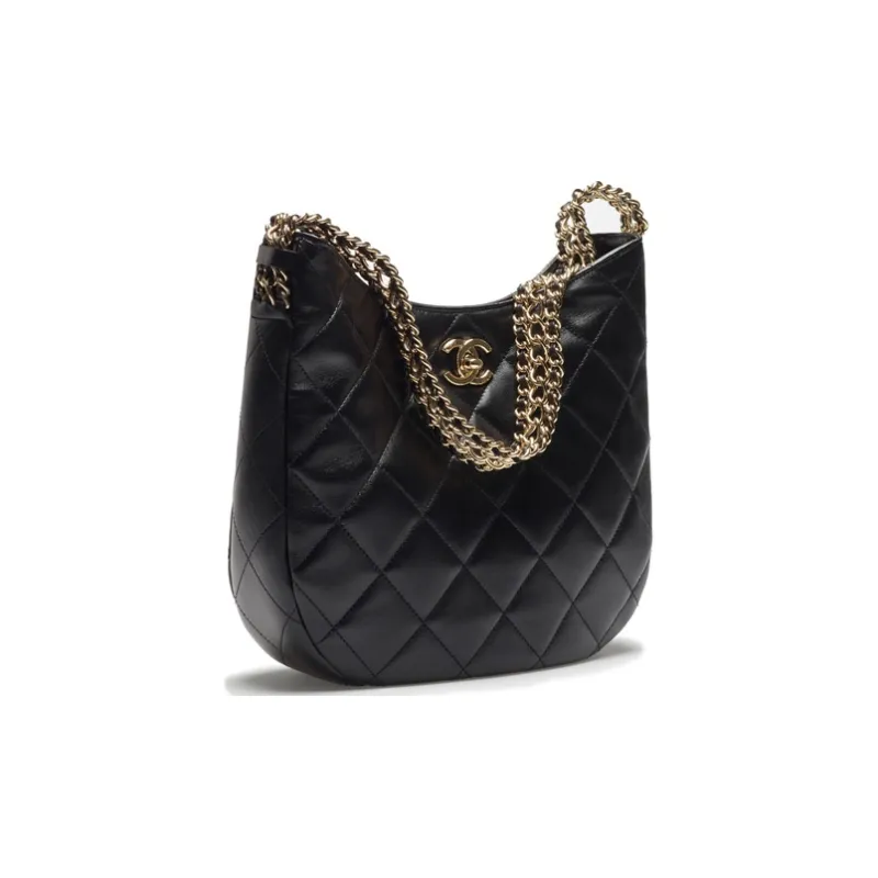 CHANEL Sheepskin Tote Bag, Shopping Bag, Chain Bag, Shoulder Bag, Crossbody Bag Women's Black-1