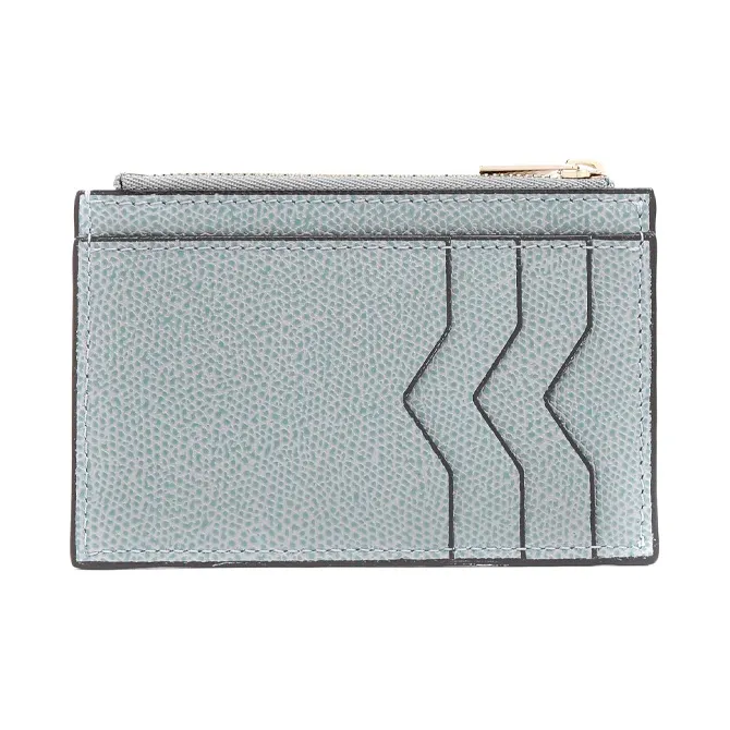 Valextra Pocket Leather Card Holder, Coin Purse, Card Holder Women's Smoke Gray Blue-1