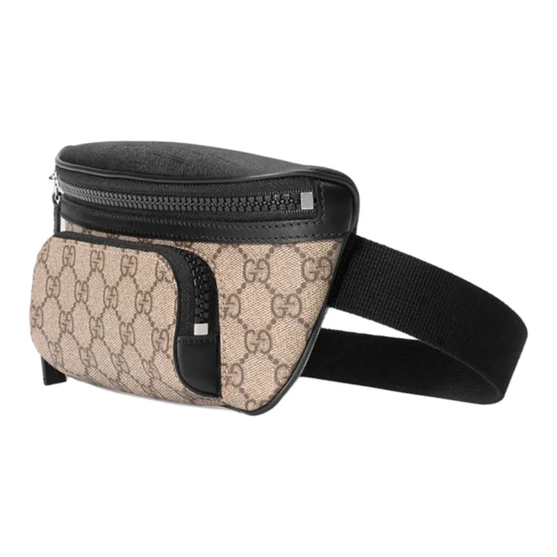 GUCCI Canvas One Shoulder Crossbody Bag, Sling Bag, Fanny Pack Unisex Ebony/Black-1