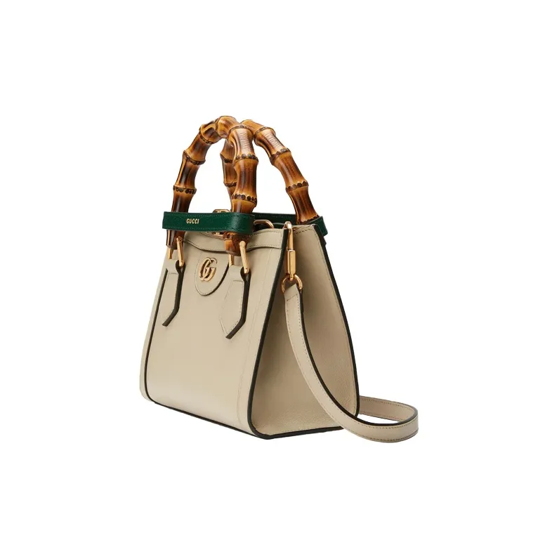 GUCCI Diana Leather Tote Shoulder Bag Crossbody Bag Handbag Mini Women's Greige-1