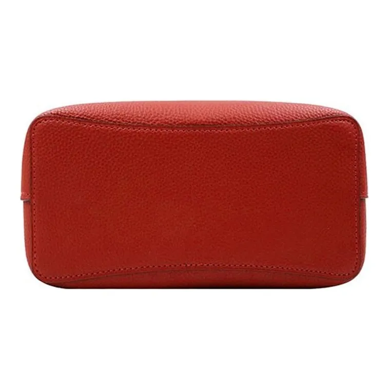 COACH Town Pebbled Leather Bucket Bag, Portable Crossbody Bag, Shoulder Bag Women's Red-4