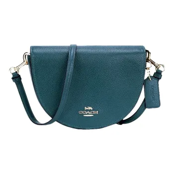 COACH Ellen Leather Saddle Bag Shoulder Bag Crossbody Bag Small Size Women's Peacock Blue