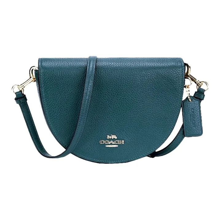 COACH Ellen Leather Saddle Bag Shoulder Bag Crossbody Bag Small Size Women's Peacock Blue-0