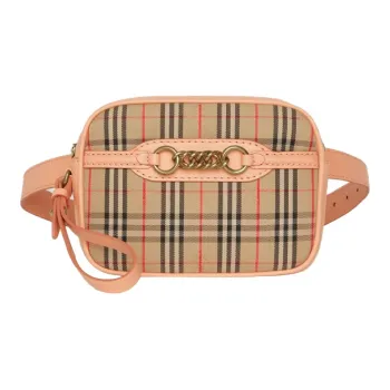 Burberry Cow Leather Fanny Pack Regular Unisex Peach Pink