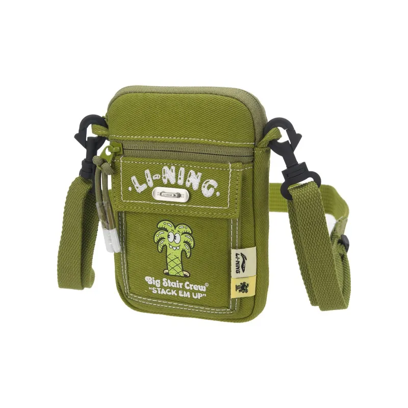LiNing Steven Harrington Collaboration Fabric Shoulder Bag, Crossbody Bag Unisex Moss Green-1