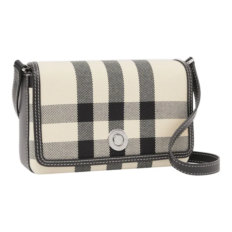 Burberry Vintage Calfskin Trim Penny Bag, Shoulder Bag, Crossbody Bag Mini Women's Butter Beige/Black-2