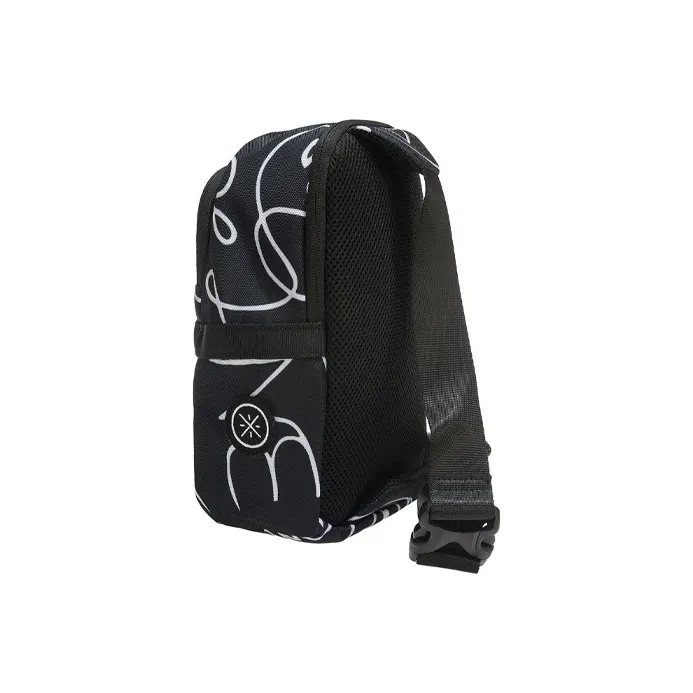 LiNing Artist DFT Collaboration Zip Closure Fabric Sling Bag Regular Unisex Black-1