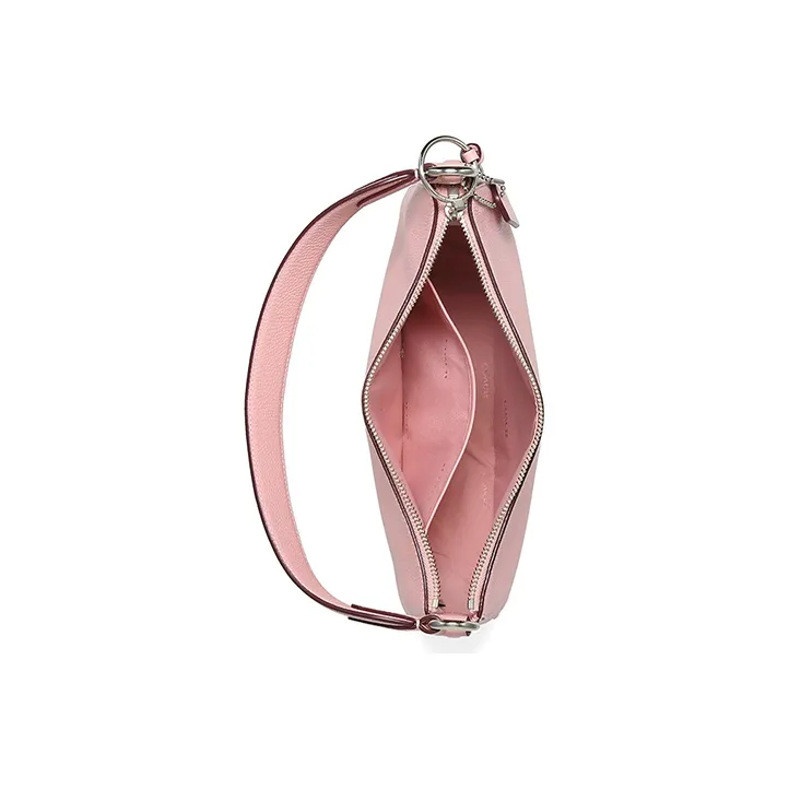 COACH Leather Hobo Bag Portable Crossbody Bag Shoulder Bag Large Size Women's Pink-3