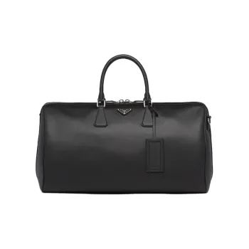 PRADA PRADA Luggage Collection Saffiano Leather Travel Bag Handbag Unisex Black
