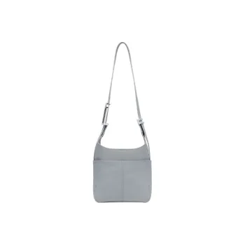 Delvau So Cool Grain Leather With Smooth Calfskin Handbag Shoulder Bag Crossbody Bag Mini Women's Ice Gray