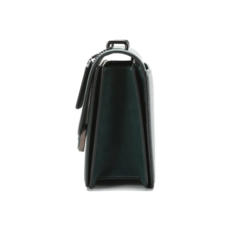 COACH Alie Leather Messenger Bag Small Square Bag Crossbody Bag Medium Size Women's Forest Green-2
