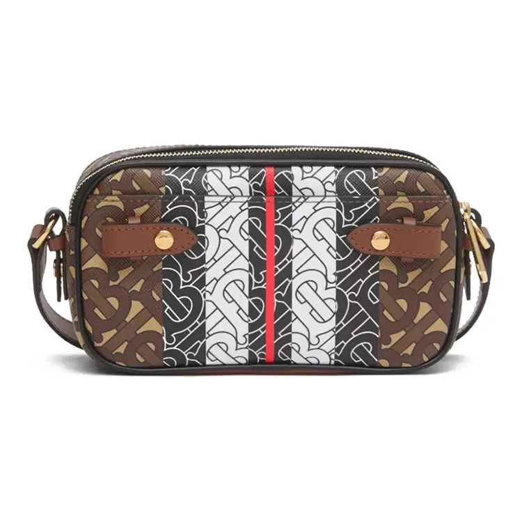 Burberry Canvas Camera Bag One Shoulder Handheld Crossbody Bag Unisex Mule Brown-1