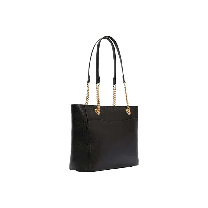 COACH Marlie Pebbled Leather Tote Bag, Shopping Bag, Shoulder Bag, Crossbody Bag, Handbag Large Size Women's Black-1