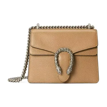 GUCCI Dionysus Leather Bacchus Bag Chain Pack Shoulder Bag Crossbody Bag Mini Women's Brown