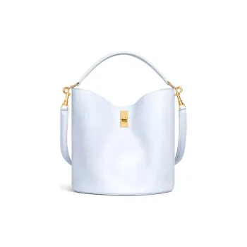 CELINE Smooth Cow Leather Bucket Bags One Shoulder Handbag Crossbody Bag Women's Pearl Light Blue