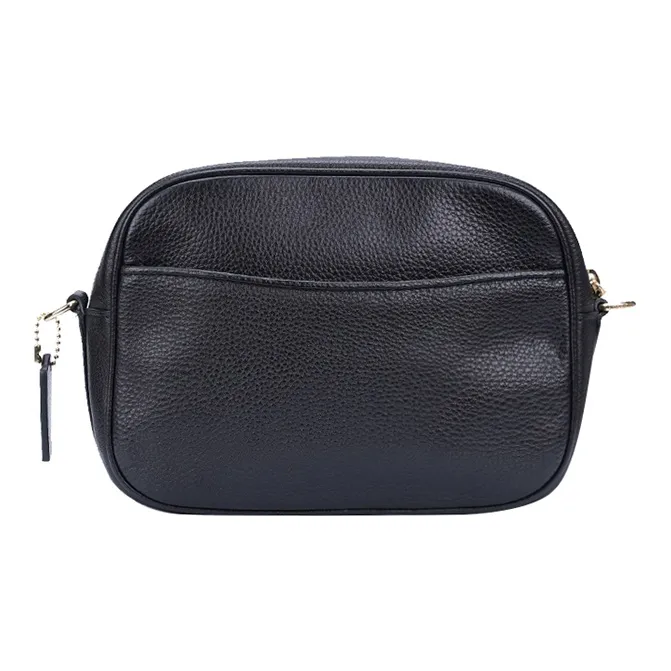 COACH Cow Leather One Shoulder Crossbody Camera Bag Medium Size Women's Black-2