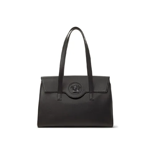 VERSACE La Medusa Cow Leather Totes Handbags Large Size Women's Black