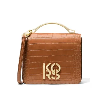 MICHAEL KORS Kors' Crocodile Embossed Leather Handbag Shoulder Bag Crossbody Bag Regular Women's Brown