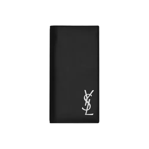 SAINT LAURENT Monogram Smooth Finish Calfskin Wallet Large Size Men's Black