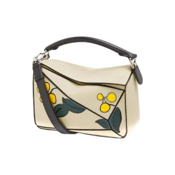 LOEWE Puzzle Calfskin Shoulder Bags Sling Bag Fanny Pack Women's Light Oat