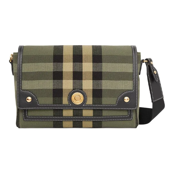 Burberry Canvas With Leather Messenger Bag, Canvas Bag, Shoulder Bag, Crossbody Bag Men's Green-0