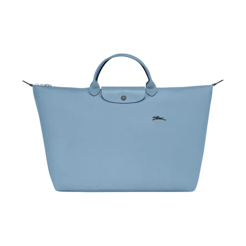 LONGCHAMP Le Pliage Fabric Cow Leather Dumpling Bag Handbag Medium Size Women's Lake Blue-0