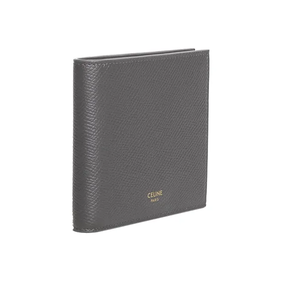 CELINE Grained Calfskin Wallet Men's Gray-1