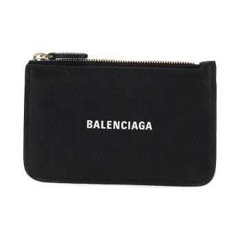 Balenciaga Cow Leather Wallet Women's Black