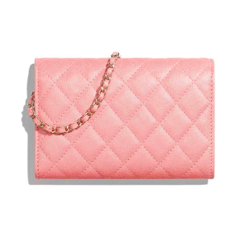 CHANEL Classic Flap CF Caviar Cow Leather Evening Bag, Chain Bag, Shoulder Bag Women's Pink-2