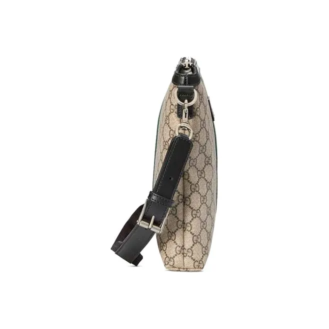GUCCI Canvas With Leather Messenger Bag, Shoulder Bag, Crossbody Bag Medium Size Men's Ebony/Black-2