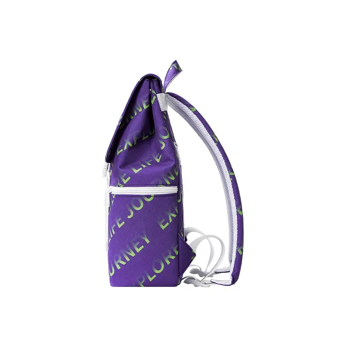 MAH Polyester Backpack Unisex Black/Purple-3